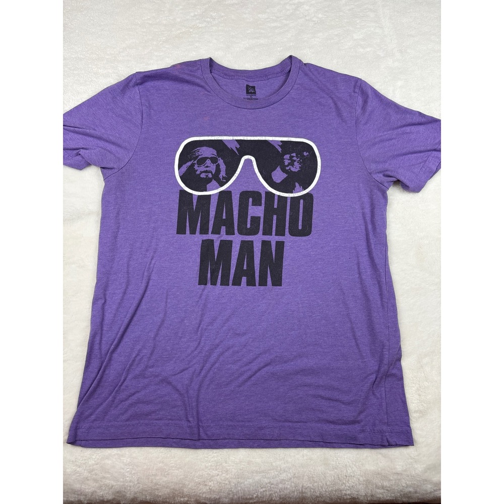 WWE Macho Man Randy Savage Graphic T-Shirt Mens XL Purple Heather Wrestling Tee